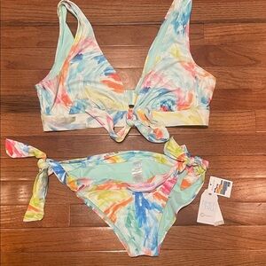 Time and Tru Pastel Tie-Dye Bikini Set